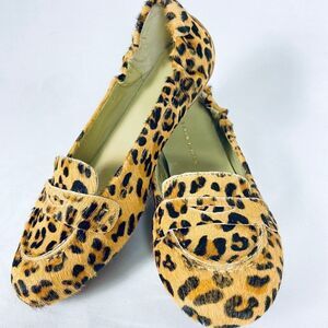 Ralf Lauren pony hair leopard driving flats. Work Loafers.Flat dress shoes.